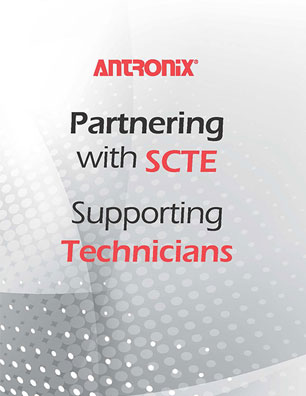 Antronix Partnering with SCTE Supporting Technicians Front Cover Brochure