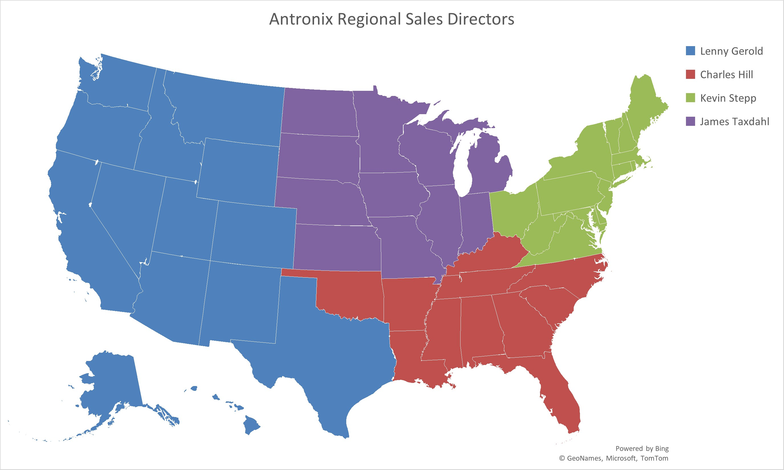 Map of the Regional Directors